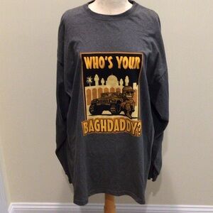 Classic Who’s Your Bagdaddy? Gray men’s long sleeve t -shirt